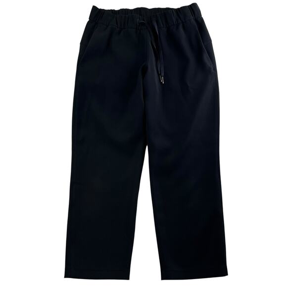 Lululemon Sz 6 On The Fly Straight Leg Crop Pants 23" Pockets Black W6AVMS Woven - Picture 3 of 15